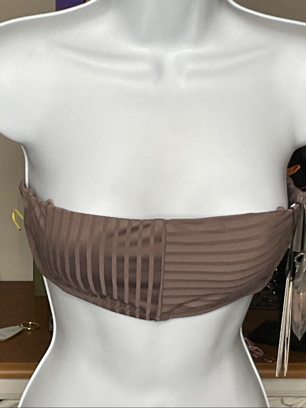 599 - Sanctuary NWT Brown Strapless Bandeau Bikini Top, Size Small - Picture 2 of 6